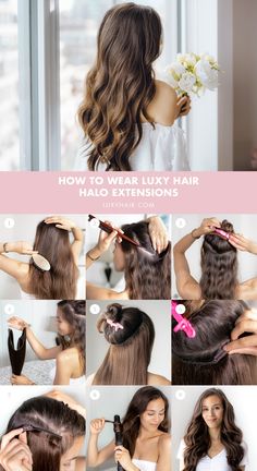 What are Halo Hair Extensions: All of Your Questions Answered. - Luxy® Hair Hairstyles With Halo Hair Extensions, How To Use Halo Hair Extensions, How To Put In Halo Hair Extensions, How To Apply Halo Hair Extensions, Styling Halo Hair Extensions, How To Wear Halo Hair Extensions, Halo Hair Extensions Styles, Hairstyles With Halo Extensions, Halo Extensions Hairstyles