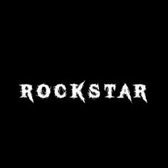 the word rockstar is written in white ink on a black background with an image of a