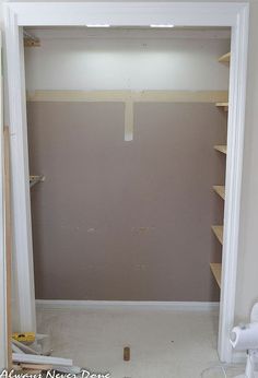 the closet is empty and ready to be put into place for paint on the walls