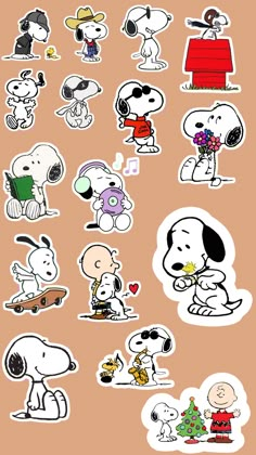 the peanuts stickers are all different colors and sizes