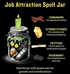 Spells Jars, Job Spell, Witches Jar, Wicca Recipes, Kitchen Witch Recipes, Magickal Herbs, Teen Witch, Jar Spells, Spell Jars