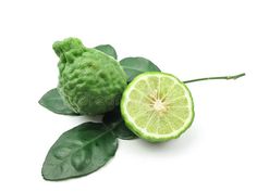 two green fruits with leaves on a white background royalty images and clippings are included in this image