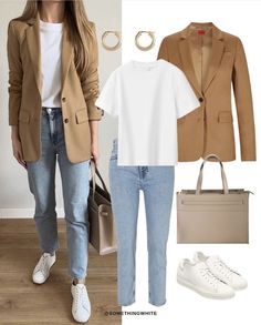 Smart Casual Blazer, Smart Casual Jeans, Boss Aesthetic, Camel Blazer, Classy Yet Trendy, 3 Ways To Wear, Lawyer Outfit, Vegas Outfit, Blazer Style