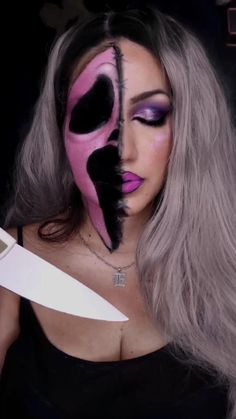 Follow me on tik tok @noirnegina & Instagram @Noir.Negina 🖤 Halloween Hq, Halloween Makeup Inspo, Girly Ghost, Halloween Queen, Face Painting Halloween, Ghost Face, Creative Eye Makeup, Crazy Makeup