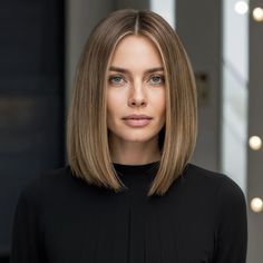 Haircut Lob Straight, Lob Fine Hair Straight, Bobs For Oval Face Shape, Hair Cuts 2024 Trends Fine Hair, Haircut Ideas For Fine Hair, Sleek Bob Haircut, Ideas For Fine Hair, One Length Bob, Blond Pony