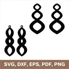 three black and white images with the words svg, dxf, eps, p