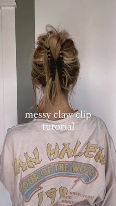 TORIE BLISS | An easy quick way to secure longer hair into a messy claw clip style! 🤩SAVE + TRY | Instagram Ways To Style Your Hair With A Claw Clip, Boho Claw Clip, Ways To Claw Clip Hair, Lob Claw Clip Hairstyles, Hair Ideas Using Claw Clips, Up Do Claw Clip, Claw Clip Hairstyles Messy Buns, How To Wear Your Hair In A Clip, How To Wear A Big Clip In Your Hair