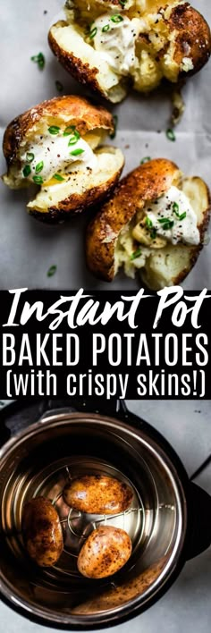 baked potatoes in an instant pot with crispy skins