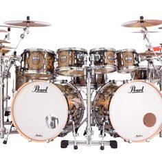 a drum set is shown on a white background