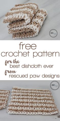 crochet dishcloth pattern for the best dishcloth ever from rescued paw designs