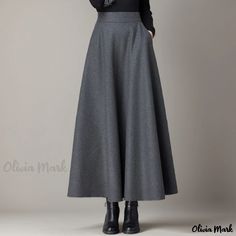 Olivia Mark - Womens Plaid A-line Midi Skirt with High Waist and Flowy Hemline Clothing Designs, Deep Gray, Womens Plaid, Olivia Mark, Leisure Wear, Capsule Wardrobe, A Line Skirts, Midi Skirt, High Waist