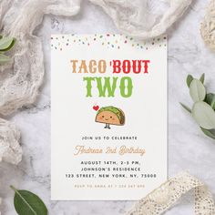 a taco bout two birthday party with confetti and sprinkles