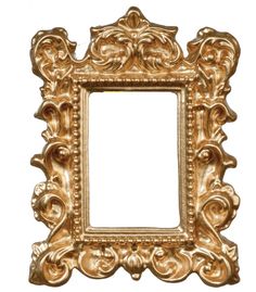 an ornate gold frame is shown against a white background, with the image in full color