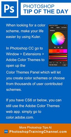 the color scheme for photoshop tips