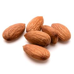 almonds on a white background with clipping for text or image to be read