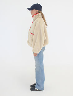 The temperatures are about to drop—so cue our ultra warm sherpa fleece jacket with large front pockets and a half zip design. Throw it on during hikes, dinner, long plane rides—anytime, anywhere. #shoprumored #rumored #vintageinspired #fleece #cozy #fallwinter #outerwear Plane Rides, Sherpa Fleece Jacket, Plane Ride, Check Coat, Knit Outerwear, Zip Design, Something Borrowed, Sun Valley, Swim Accessories