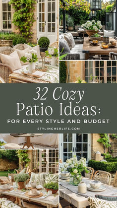 the cover of 32 cozy patio ideas for every style and budget