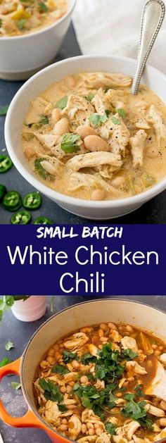 small batch white chicken chili is an easy and healthy meal that's ready in under 30 minutes