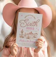 Girl's Sixth Rodeo Birthday Invitation - 5x7 Inches  ✨PRINTED INVITATION AND MATCHING DECOR AVAILABLE AT: https://www.zazzle.com/collections/girls_rodeo_birthday_party-119418453783214190?rf=238077397578667411 ✨DEMO THIS DESIGN TO TRY BEFORE YOU BUY Copy and paste the URL below to the template demo: https://www.corjl.com/d/1EFBMA ✨PLEASE READ: Feel free to message me if you have any troubles editing or printing. I am happy to help guide you on the process. This invitation is a digital file. You w Cowgirl 6th Birthday Party, Cowgirl 10th Birthday Party, Rodeo Girl Birthday Party, 6th Birthday Party Themes, Cowgirl Birthday Party Ideas, Rodeo Birthday Invitations, Rodeo Birthday Party, Cowgirl Birthday Invitations, Rodeo Birthday Parties