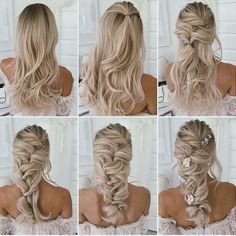 30+ Prom Wedding Hairstyle Tutorial for Long Hair | Roses & Rings - Part 3 Bridal Hairstylist, Diy Wedding Hair, Hoco Hair Ideas Down, Simple Wedding Hairstyles, Long Hair Tutorial, Fishtail Braid, Hair Styler, Hoco Hair Ideas