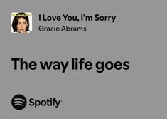 the way life goes with spotify and i love you, i'm sorry