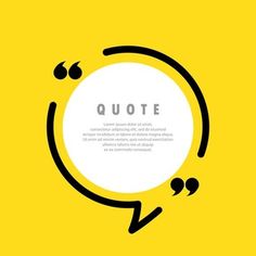 a quote in a speech bubble on a yellow background