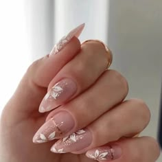 Almond Nails Designs, Floral Nails, Fancy Nails, Chic Nails