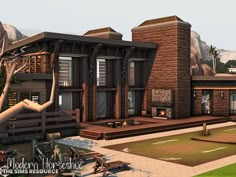 Sims 4 Modern Ranch House, Sims 4 Household Download, Sims 4 Del Sol Valley House, Sims 4 Cabin House, Sims 4 Ranch Style House, Sims 4 Houses Cc, Modern Ranch House Exterior, Sims 4 Family House, House Sims 4