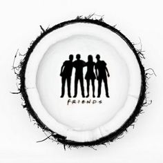 the silhouettes of three people are depicted on a white background with black text that reads friends