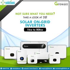 an advertisement for solar on grid inverters with the words, not sure what you need