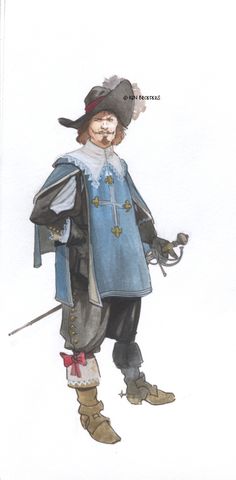 a drawing of a man dressed as a pirate