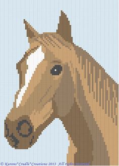 a cross stitch pattern of a horse's head