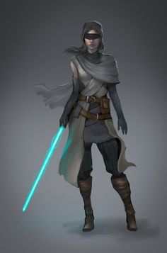 a character from star wars holding a light saber