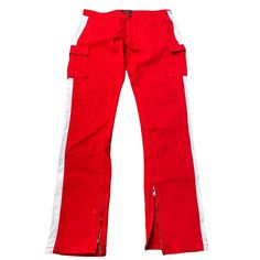 Kayden K Red Denim Skinny Slim Men Fashion Jeans 30x31 Nwot. Urban Red Cotton Bottoms, Red Cotton Jeans With Pockets, Red Cotton Jeans, Red Fitted Streetwear Pants, Casual Red Denim Jeans, Fitted Red Pants For Streetwear, Trendy Red Cotton Jeans, Red Cotton Jeans For Streetwear, Fitted Red Jeans With Pockets