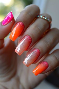 50 Gorgeous Red Nails Ideas to Transform Your Look In 2024(With DIY Tips) - Latest & Trendy Nail Designs Orange And Red Nails, Red Nails Ideas, Constellation Nail Art, Bright Nail Designs, Western Nails, Trendy Nail Designs, Classic French Manicure, Bright Nails, Trendy Nail