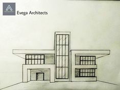 Modern house front elevation design sketch House Elevation Sketch, Arhitecture Draw Beginner House, Sketch House Simple, Architect Drawing Easy