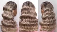 Glamourous Curls Long Hair, How To Do Wedding Curls, Hollywood Waves With Flat Iron, Soft Glam Waves Tutorial, Old Fashioned Waves Hair, Pin Waves Long Hair, 1920s Curls Tutorial, Pin Curl Waves, S Wave Curls