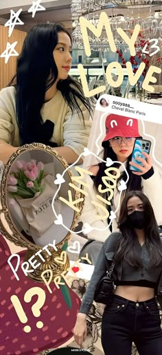 collage of two women wearing hats and one holding a cell phone in her hand