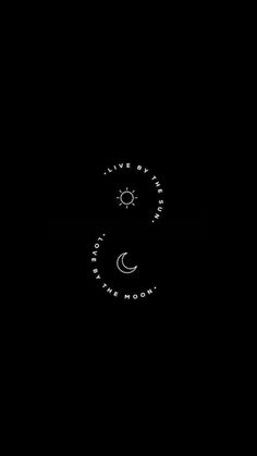 the sun and moon are seen in the dark night sky with words written on it