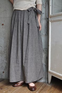 eimeku - nice skirt Estilo Hippie, Pantalon Large, Maxi Skirts, 가을 패션, Outfit Casual, Linen Dresses, Linen Clothes, Look Chic, Sewing Clothes