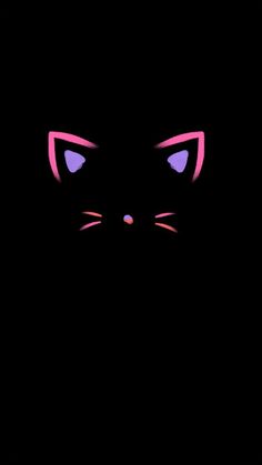 a black cat with pink eyes in the dark