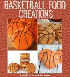 basketball food creations with text overlay