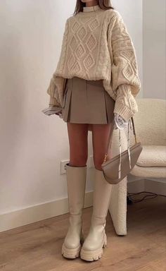 Stile Hijab, White Boots, Looks Style, Winter Fashion Outfits