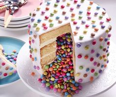 there is a cake with sprinkles on it