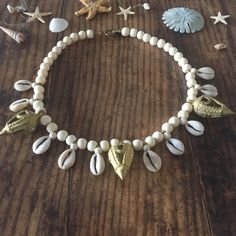 Excited to share this item from my #etsy shop: Seychelle - Cowrie beaded necklace, Beachwear jewellery, Shell necklace, Bohemian necklace, Cowrie shell necklace, Cowrie necklace Cowrie Necklace, Cowrie Shell Necklace, Brass Pendants, Pierced Jewelry, Beaded Drop Earrings