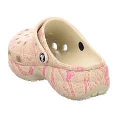 Step into comfort and style with the Crocs Women's Classic Platform Snakeprint Clogs! Specially designed for the fashion-conscious young adult, these clogs feature a chic snakeprint pattern in a versatile beige shade. The elevated platform look not only adds to your height but also enhances your outfit’s style. Ideal for both indoor and outdoor activities, these Crocs ensure lasting comfort with their lightweight Croslite foam construction and signature textured footbed. Perfect for everyday wea Casual Cream Clogs With Cushioned Footbed, Casual Non-slip Beige Clogs, Casual Beige Non-slip Clogs, Beige Non-slip Clogs For Summer, Beige Non-slip Summer Clogs, Casual Beige Clogs With Cushioned Footbed, Casual Beige Clogs With Rubber Sole, Comfortable Beige Synthetic Clogs, Casual Beige Clogs For Outdoor