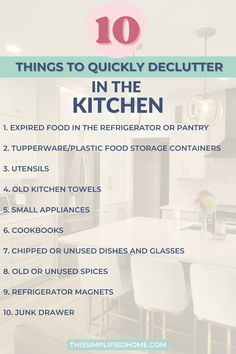 the top ten things to quickly declutter in the kitchen