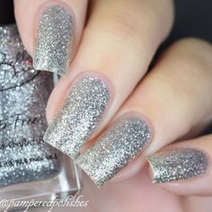 True Silver" Silver Glitter Nail Polish - Full size 15ml Bottle. Holiday Nails New Years, Silver Glitter Nail Polish, Nails New Years, Sparkly Nail Polish, Sparkle Nail Polish, Silver Nail Polish, Opal Nails