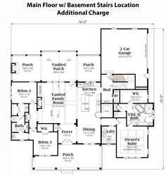 the main floor plan for this home shows the additional garage and living room, as well as