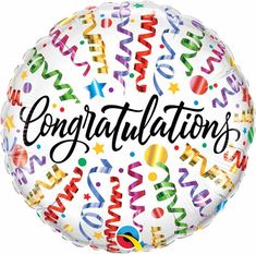 Congrats Streamers Congratulations Balloons, Balloon Company, Drawing Pictures, Round Balloons, Balloon Weights, Bold Letters, Balloon Centerpieces, Mylar Balloons, Balloon Bouquet